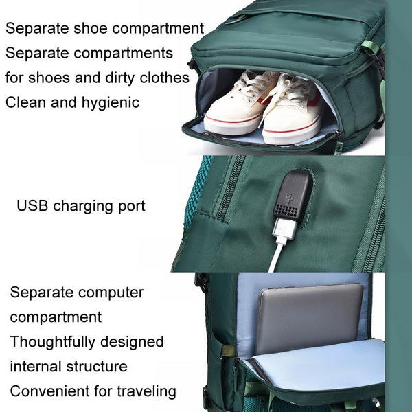 Parallel Deals Spacious Business Travel Backpack Fits Laptop Green Laptop Cases & Bags