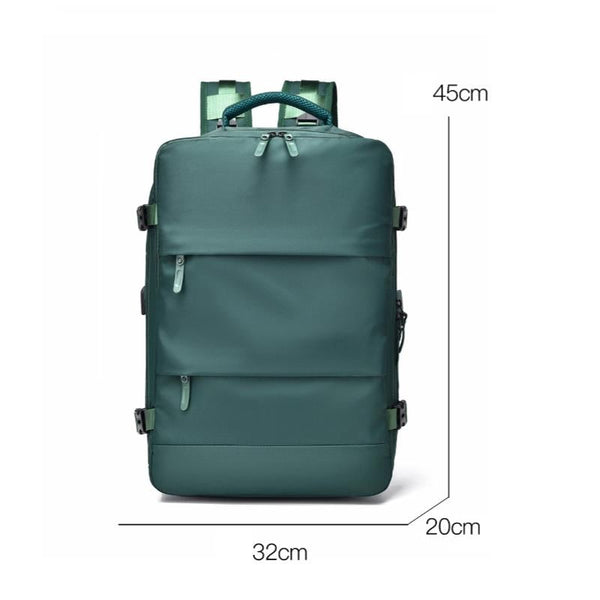 Parallel Deals Spacious Business Travel Backpack Fits Laptop Green Laptop Cases & Bags