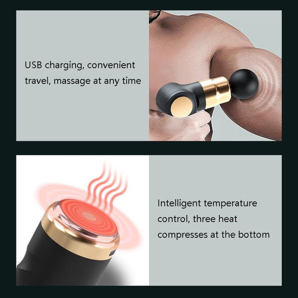 Gray Gold Compact Lcd Muscle Massager With Mini Fascia Gun Massagers