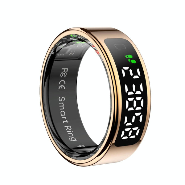 Smart Ring Heart Rate Blood Oxygen Sleep Sports Size 10 Gold Activity Trackers