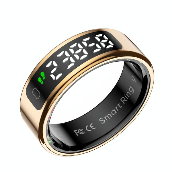 Smart Ring Heart Rate Blood Oxygen Sleep Sports Size 10 Gold Activity Trackers