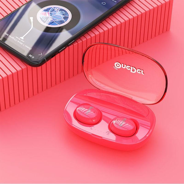 Waterproof Tws Bluetooth Earphones Hd Stereo Sound Red Earbuds