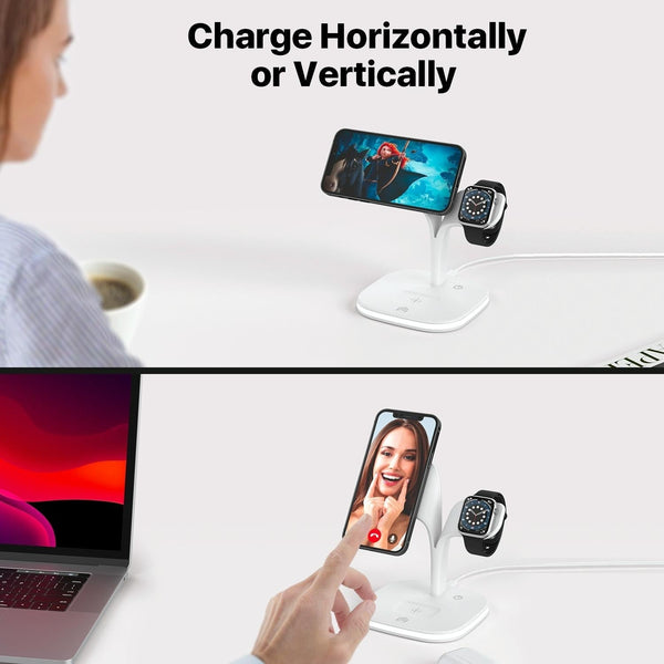 15W In Magnetic Wireless Charger With Stand White Chargers & Cradles