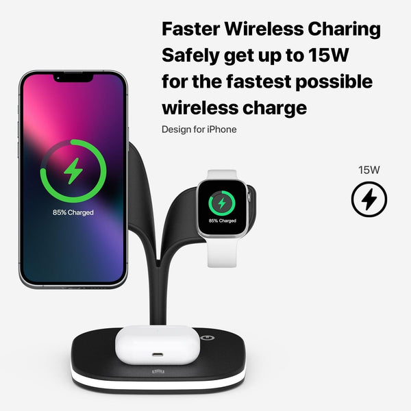 15W In Magnetic Wireless Charger With Stand White Chargers & Cradles