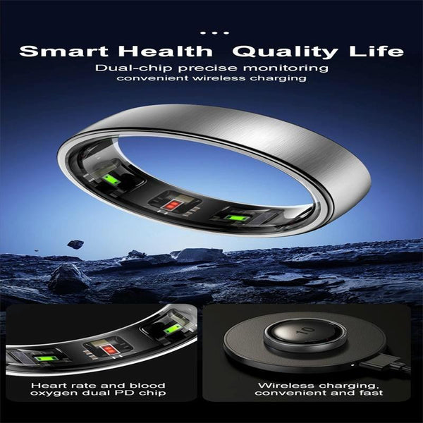 Smart Ring Heart Rate Blood Oxygen Sleep Sports Size 13 Gold Activity Trackers