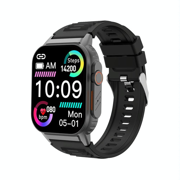 2.01 Inch Waterproof Smart Watch With Bluetooth Call & Health Tracking Black Smart Watches