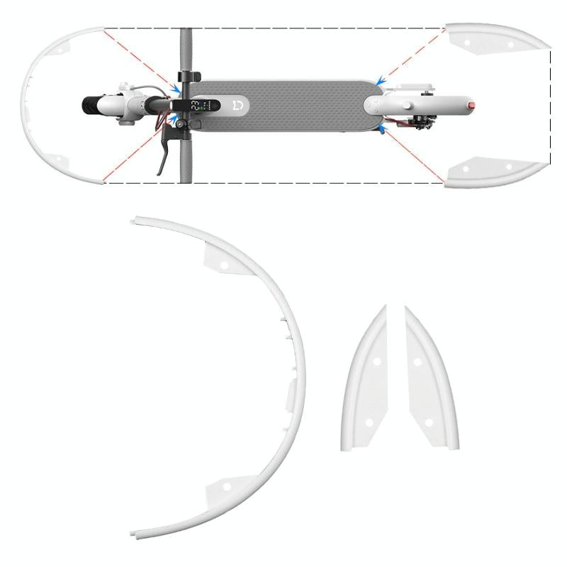 White Xiaomi M365 Side Protection & Bumper Set Accessories Parts