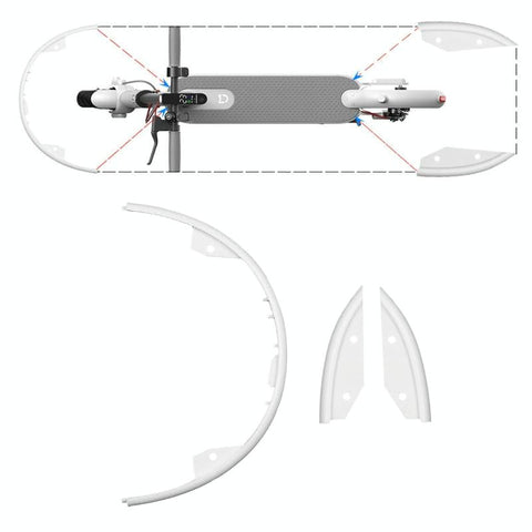 White Xiaomi M365 Side Protection & Bumper Set Accessories Parts