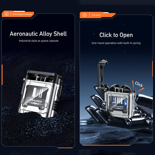 Wireless Gaming Tws Bluetooth Silver Earbuds