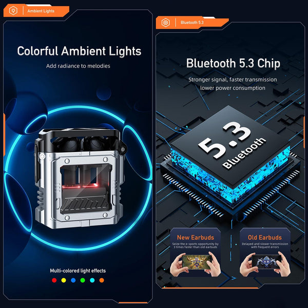 Wireless Gaming Tws Bluetooth Silver Earbuds