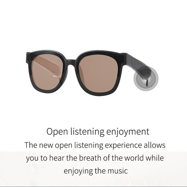 Smart Audio Sunglasses With Bluetooth Earphone A13 Brown Earbuds