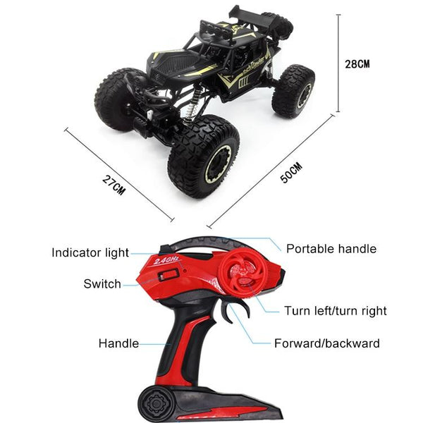 1:8 Alloy Remote Control Climbing Car Off Road Vehicle Toy Black Remote Controlled Toys