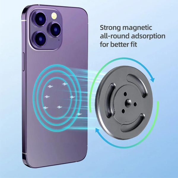 Universal Magnetic Phone Holder For Tripod And Magic Arm_Black Mounts & Holders