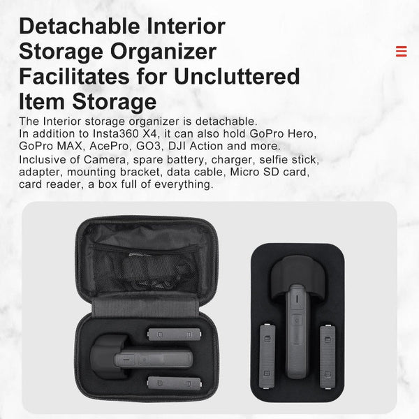 Hard Shell Storage Bag For Insta360 X4 Camera Yellow Camera Cases Bags & Covers