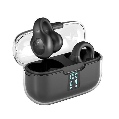 G91 Ear Clip Bone Conduction Tws Noise Reduction Bluetooth Earphone Black Earbuds