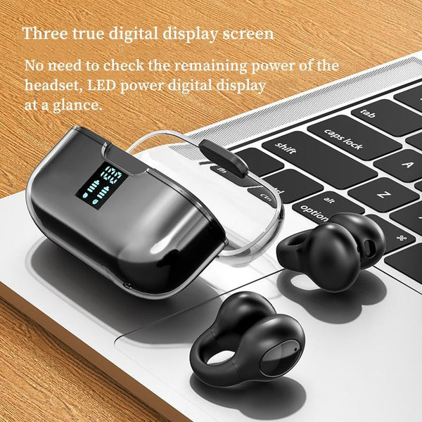 G91 Ear Clip Bone Conduction Tws Noise Reduction Bluetooth Earphone Black Earbuds