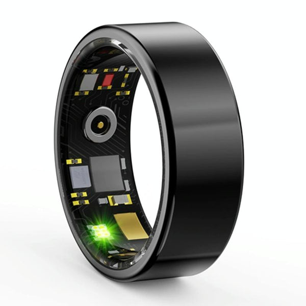 Smart Ring With Heart Rate Blood Oxygen Sleep & Sports Modes Size 8 Gold Activity Trackers