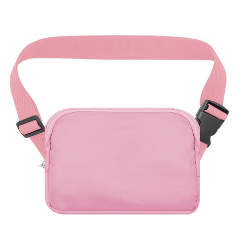 Waterproof Nylon Chest Bag For Outdoor Sports Running Mobile Phone Pocket Pink Bags