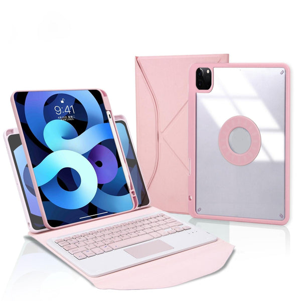 Bluetooth Keyboard Leather Case For Ipad Pro 11 With Pen Slot And Touchpad Pink Keyboards