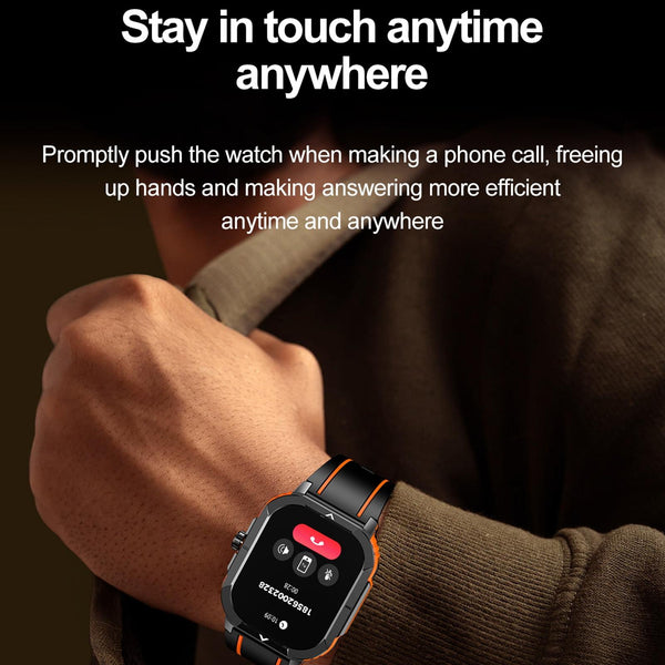 2.06 Inch Bt5.3 Ip68 Sport Smart Watch Bluetooth Call / Message Health Red Smart Watches