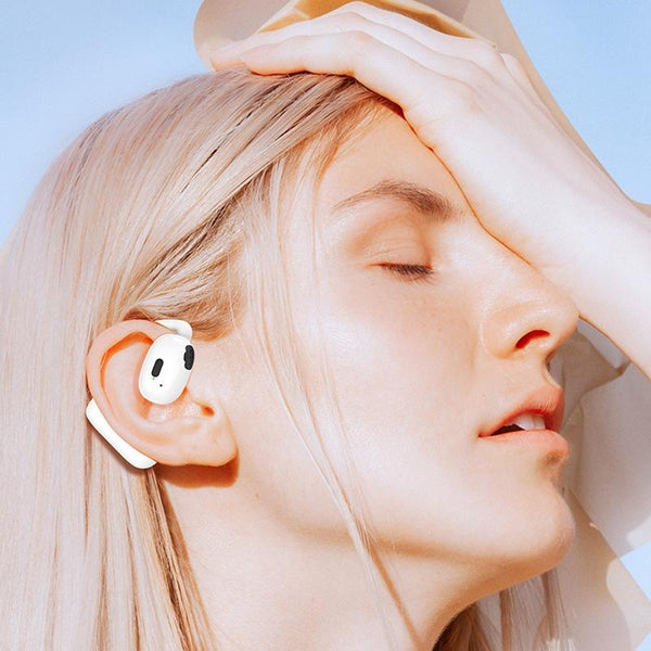 Wireless Hanging With Bluetooth V5.4 Stereo Sound White Earbuds