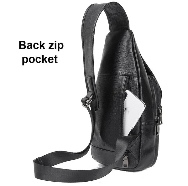 Stylish Cowhide Chest Bag For Men Brown Bags