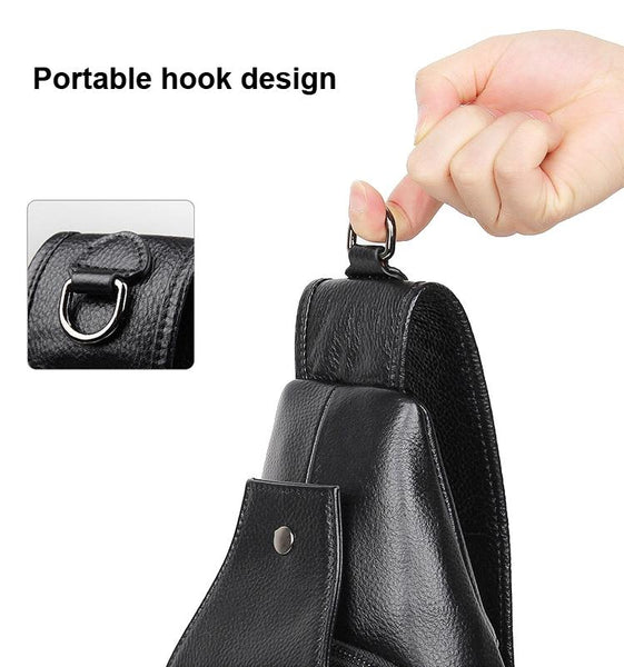 Stylish Cowhide Chest Bag For Men Brown Bags