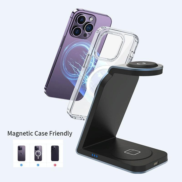 3 In 1 Magnetic Wireless Charger For Sw18 Silver Chargers & Cradles