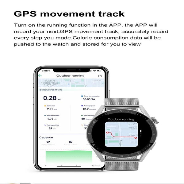 Smart Steel Watch With Colour Screen Silver Smart Watches