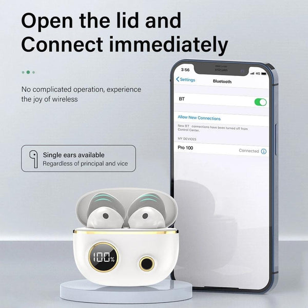 Waterproof 9D Stereo Bluetooth Earphones With Charging Case White Earbuds