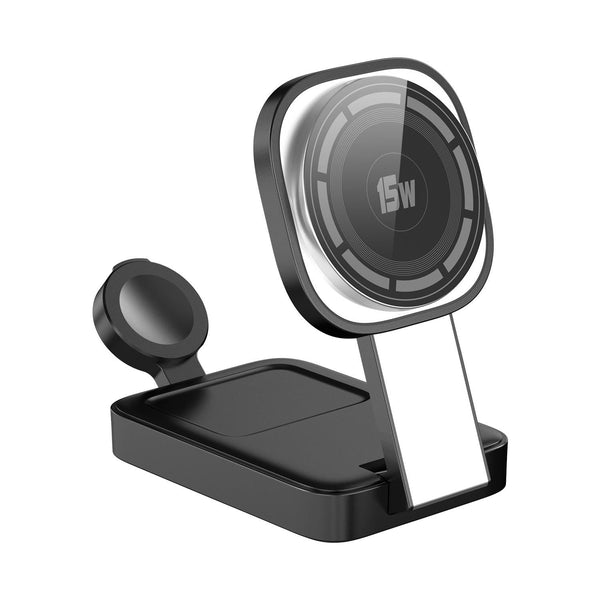 3 In 1 Magnetic Wireless Charger With Led Light White Chargers & Cradles