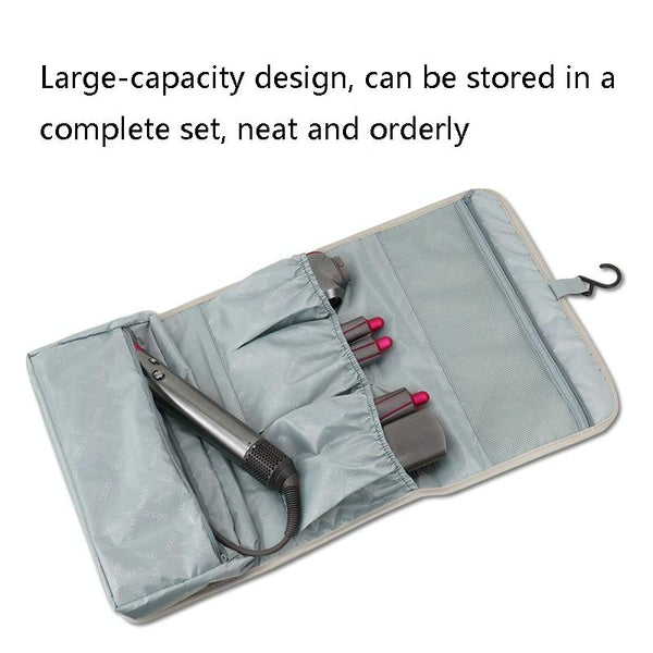 Storage Bag For Dyson Hair Curler Pu Leather Grey Hair Dryers