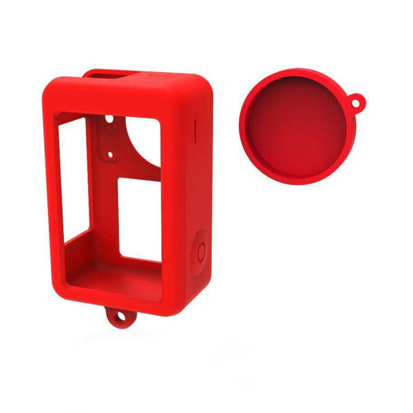 Protective Silicone Case With Lens Cap For Dji Action 3 Red Audio Video Accessory Camera Cases Bags & Covers