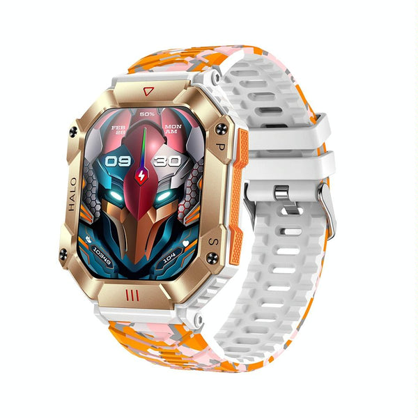 2.0" Bt5.1 Ip67 Sport Smartwatch With Call Sleep O2 Hr Bp Monitor White + Camouflage Smart Watches