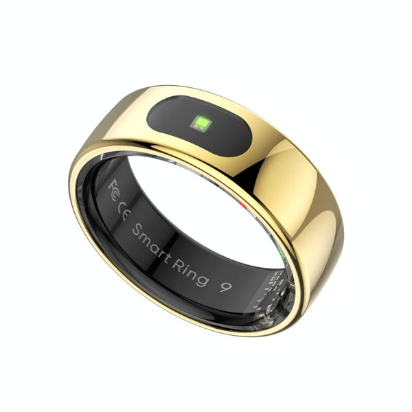 Smart Ring Heart Rate Blood Oxygen Sleep Sports Size 9 Gold Activity Trackers