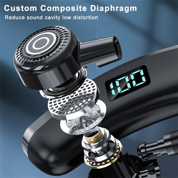 V19s Wireless Bluetooth Headset With Digital Display And Charging Bin Earbuds