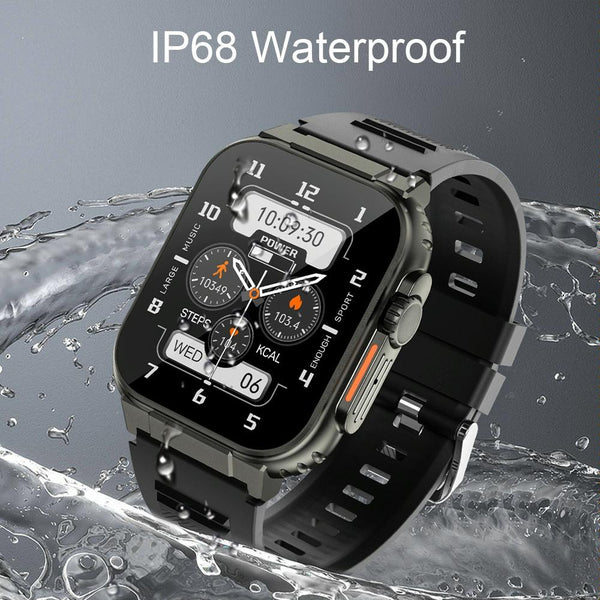 Ip68 Waterproof Bluetooth Smart Watch Health Monitor Orange Smart Watches