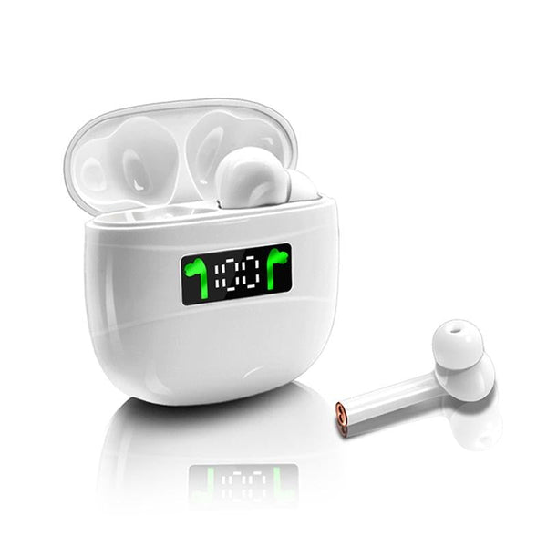 Waterproof Wireless Bluetooth With Led Display And Hifi Sound White Earbuds