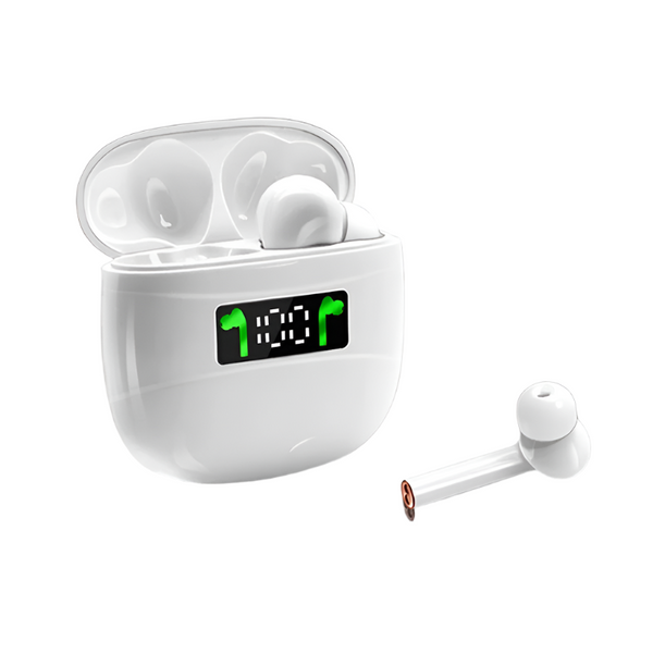 Waterproof Wireless Bluetooth With Led Display And Hifi Sound White Earbuds