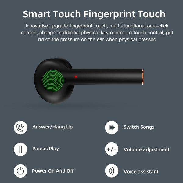 Waterproof Wireless Bluetooth With Led Display And Hifi Sound White Earbuds