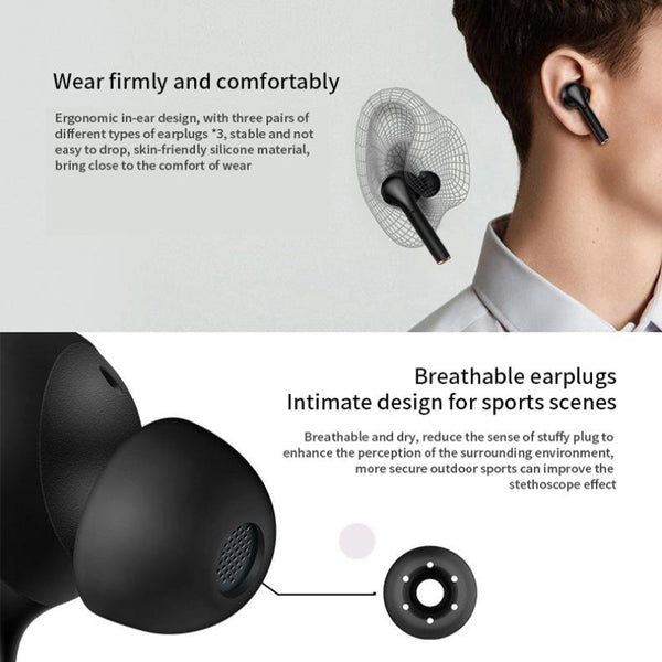 Waterproof Wireless Bluetooth With Led Display And Hifi Sound White Earbuds
