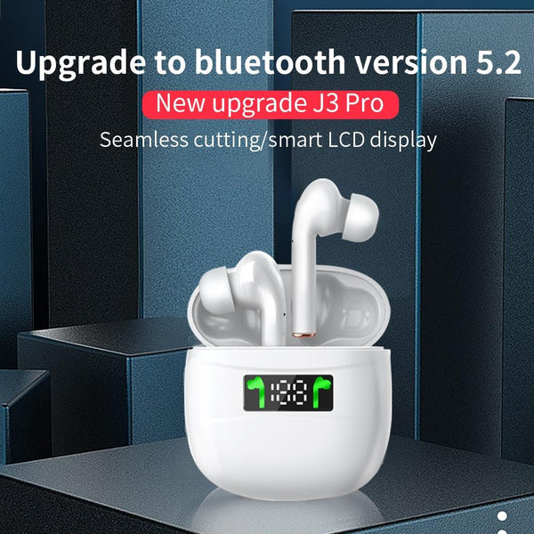 Waterproof Wireless Bluetooth With Led Display And Hifi Sound White Earbuds