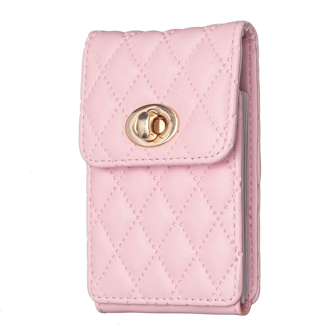 Vertical Card Bag With Metal Buckle For Mobile Phones Pink Cases Covers & Skins