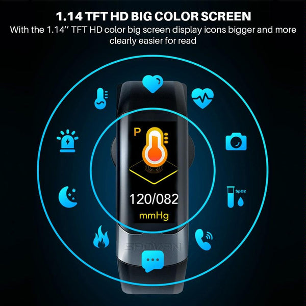Smart Bracelet With Tft Hd Display Blood Oxygen Sleep Monitoring Blue Smart Watches