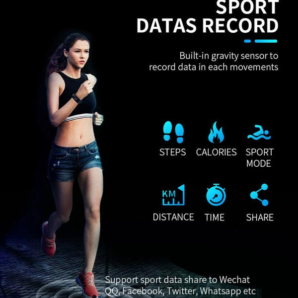 Smart Bracelet With Tft Hd Display Blood Oxygen Sleep Monitoring Blue Smart Watches