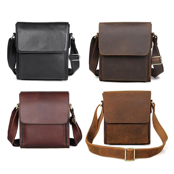 Rustic Leather Men Shoulder Bag Brown Bags