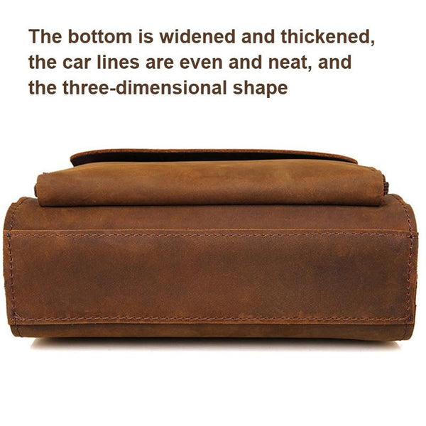 Rustic Leather Men Shoulder Bag Brown Bags