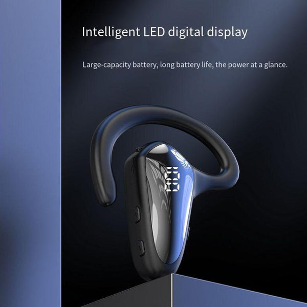 Digital Display Hanging Ear Bone Conduction Bluetooth Headset Yx02 Grey Headsets