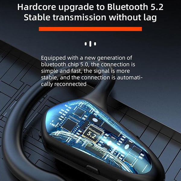 Digital Display Hanging Ear Bone Conduction Bluetooth Headset Yx02 Grey Headsets