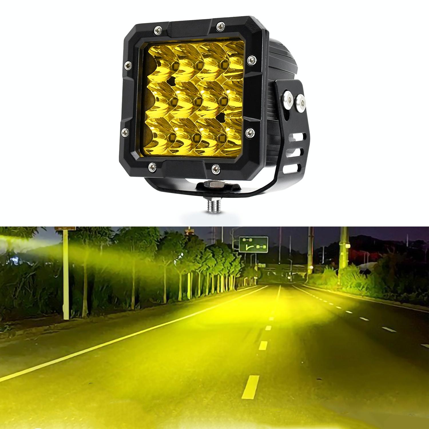 35W / 4000Lm 6000K Dc 9 30V Car Inch Square Work Light Yellow Light Bulbs